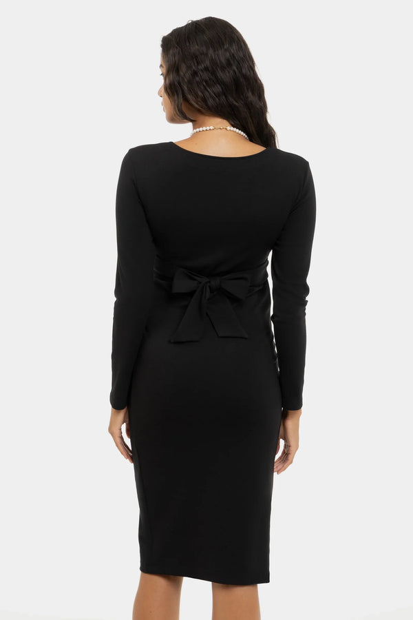 Rochie neagra lunga eleganta cu curea lata