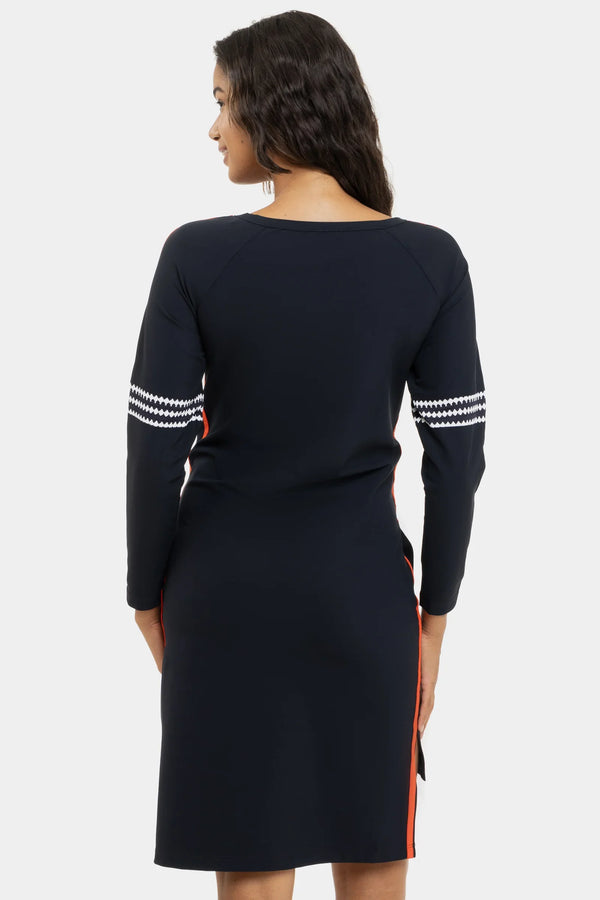 Rochie elastica pentru gravide cu elemente colorate