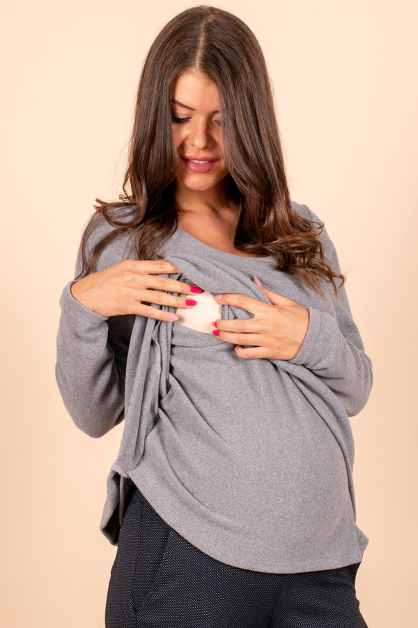 Bluză de bumbac pentru gravide și alăptare